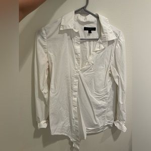 Banana Republic White Button Down Tied Bottom